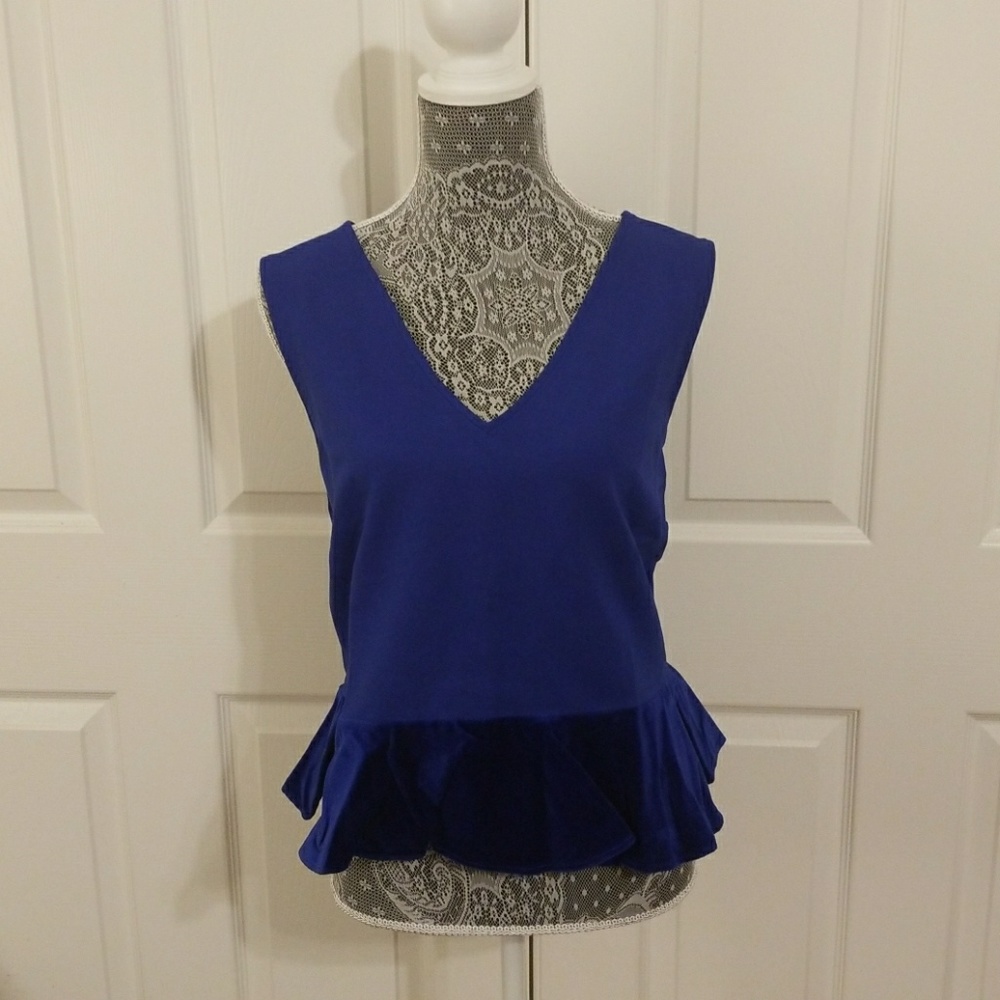 J Crew Peplum Velvet Top - Picture 2 of 2